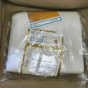 NEW Cannon Monticello Blanket Lucerne 725 72"x90" White W/ Floral Satin Trim